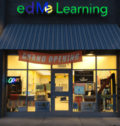 edMe Learning store front at night
